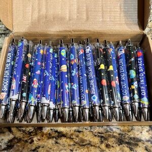 Space-Themed Blue Ballpoint Pens Party Favor Pack